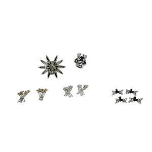 Vintage Hair Pins Clips Lot of 12 with Iridescent Rhinestones Butterflies